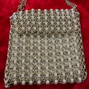 vtg Walborg Paco Rabanne 1960s 60s silver metal mesh chain mail link purse bag